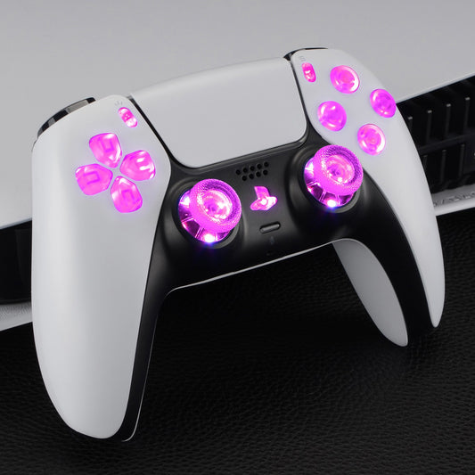 eXtremeRate Multi-Colors Luminated Buttons DTF V3 LED Kit for PS5 Controlle BDM-010/020 - Clear