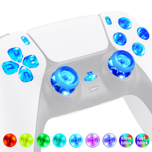 eXtremeRate Multi-Colors Luminated Buttons DTF V3 LED Kit for PS5 Controlle BDM-010/020 - Clear