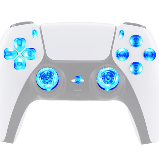 eXtremeRate Multi-Colors Luminated Buttons DTF V3 LED Kit for PS5 Controlle BDM-010/020 - Clear