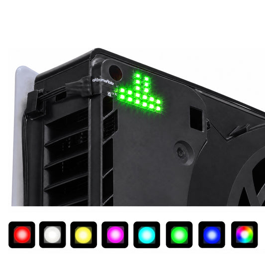 eXtremeRate RGB RAINBOW Logo LED Kit for PS5 Slim/Pro Disc & Digital Console - 7 Colors 40 Effects