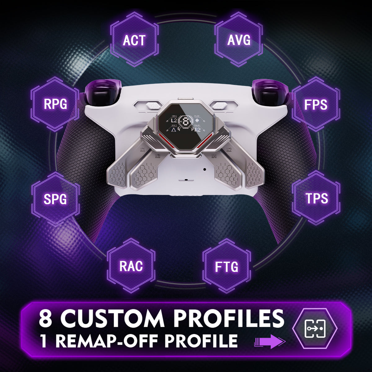 eXtremeRate Real Metal Buttons (RMB) Version SPARK Back Paddles Kit for PS5 Controller BDM-030/040/050/060 - White & Black