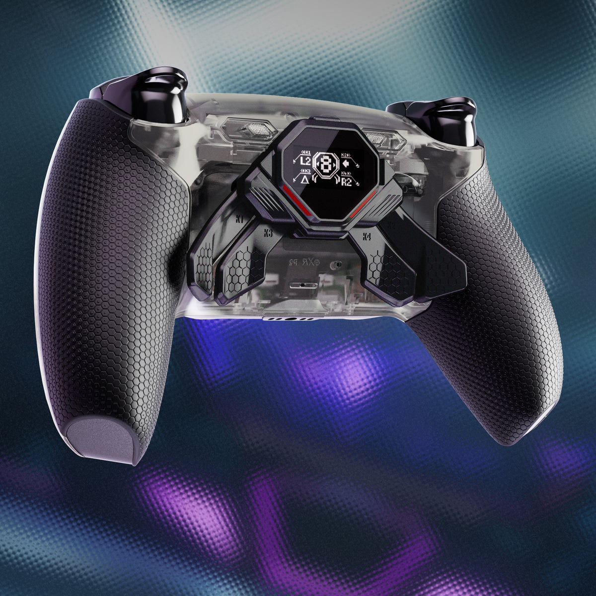 eXtremeRate Real Metal Buttons (RMB) Version SPARK Back Paddles Kit for PS5 Controller BDM-030/040/050/060 - Clear & Black
