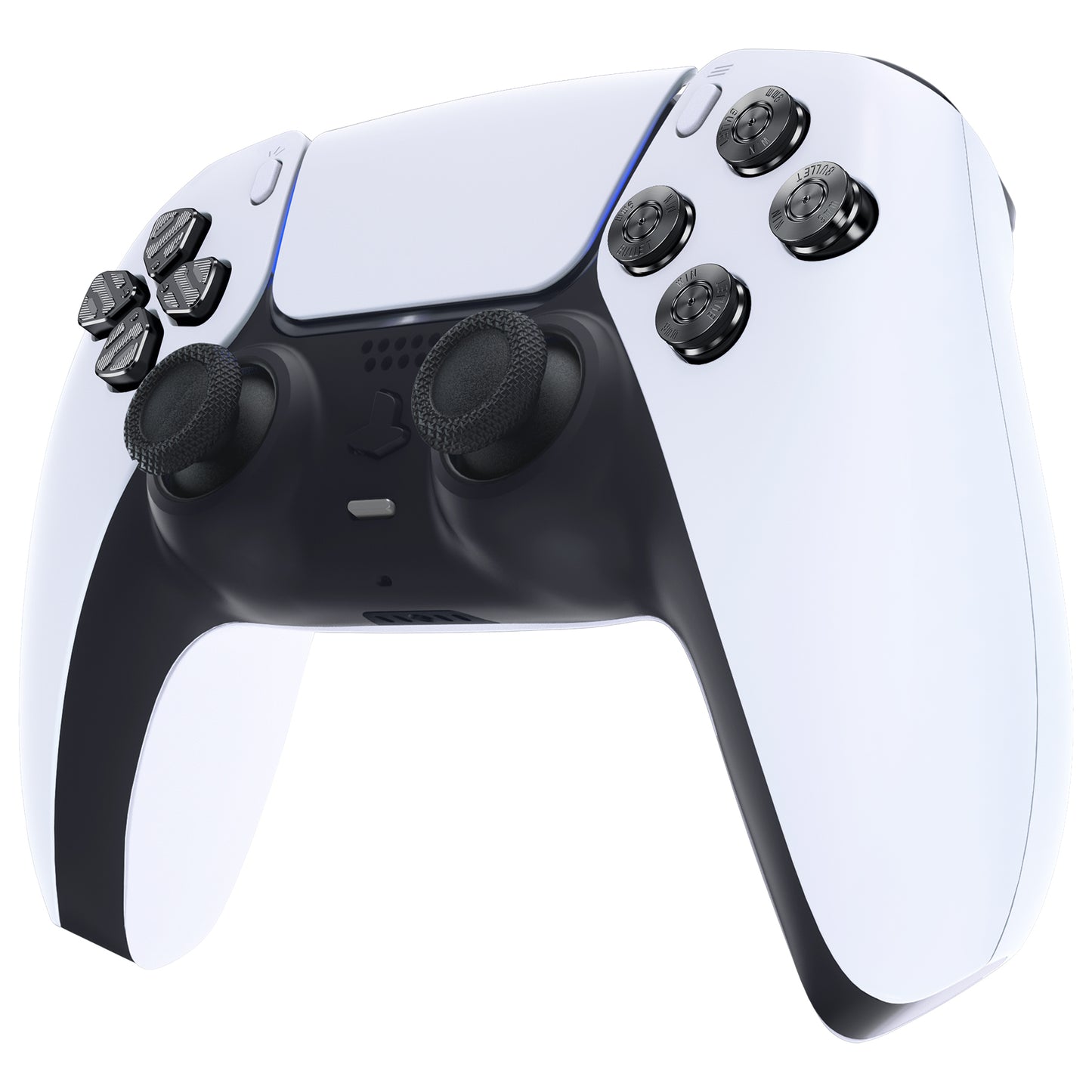 eXtremeRate Replacement Aluminum Metal Dpad ABXY Buttons for PS5 Controller - Black