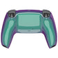 eXtremeRate Replacement Back Housing Bottom Shell Compatible with PS5 Controller BDM-010/020/030/040/050 - Chameleon Green Purple Glossy
