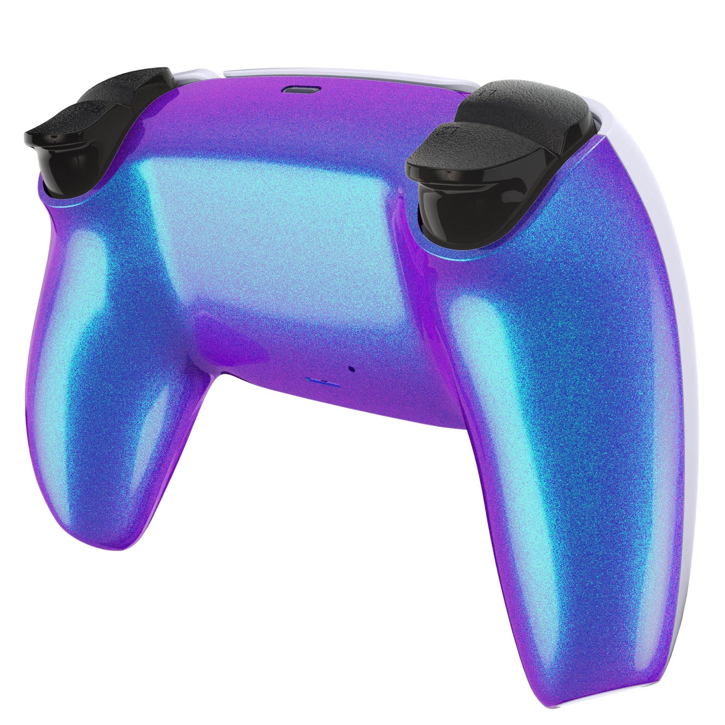 eXtremeRate Replacement Back Housing Bottom Shell Compatible with PS5 Controller BDM-010/020/030/040/050 - Chameleon Purple Blue Glossy