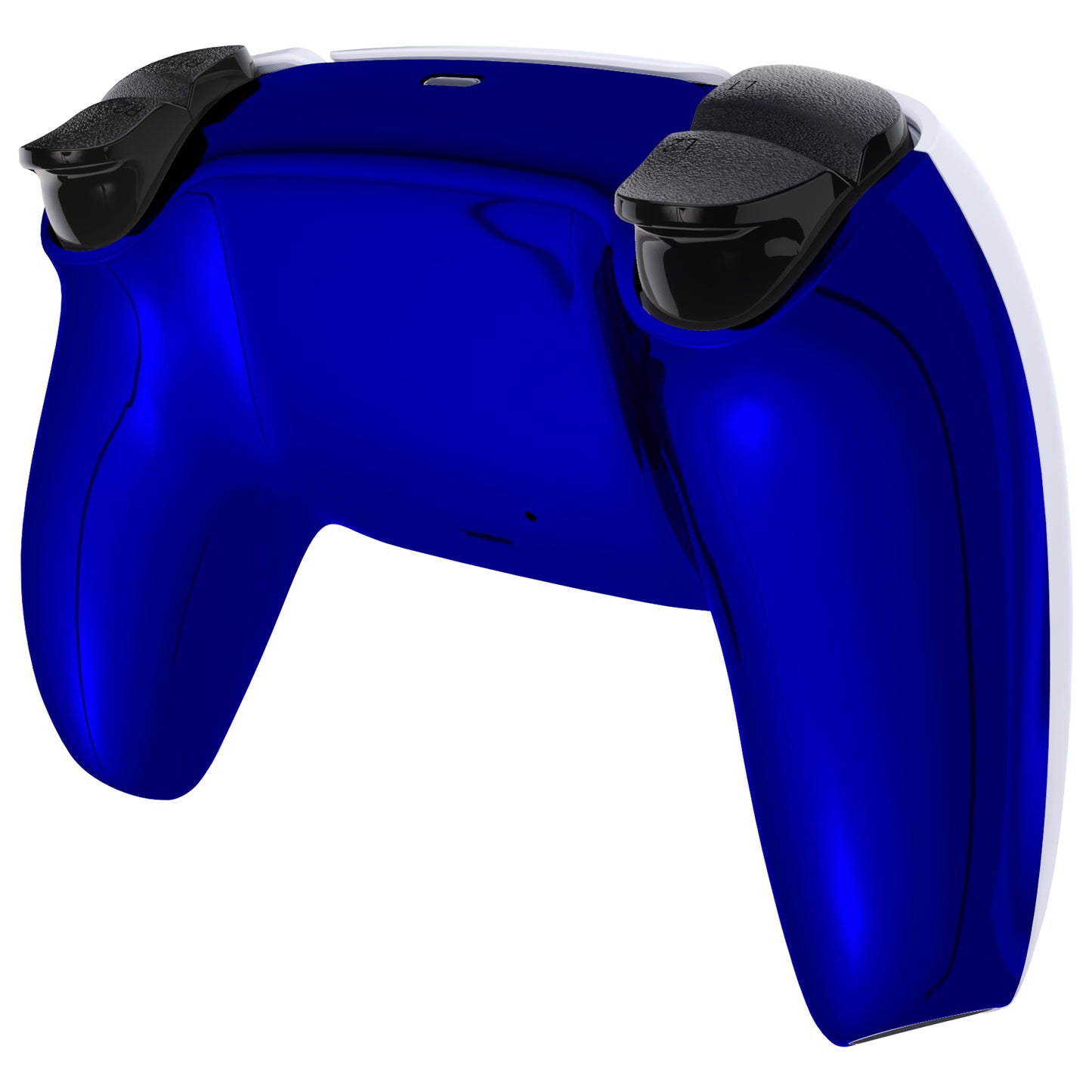 eXtremeRate Replacement Back Housing Bottom Shell Compatible with PS5 Controller BDM-010/020/030/040/050 - Chrome Blue Glossy