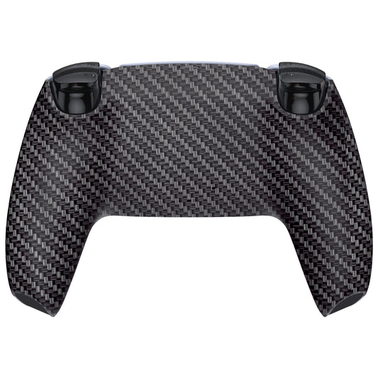 eXtremeRate Replacement Back Housing Bottom Shell Compatible with PS5 Controller BDM-010/020/030/040/050 - Black Silver Carbon Fiver