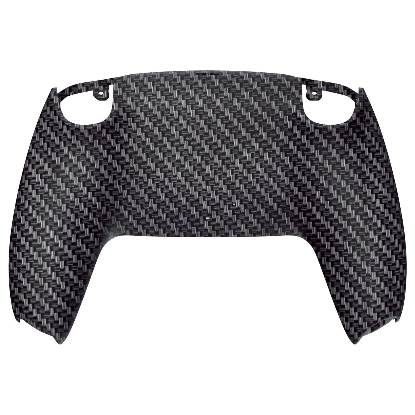 eXtremeRate Replacement Back Housing Bottom Shell Compatible with PS5 Controller BDM-010/020/030/040/050 - Black Silver Carbon Fiver