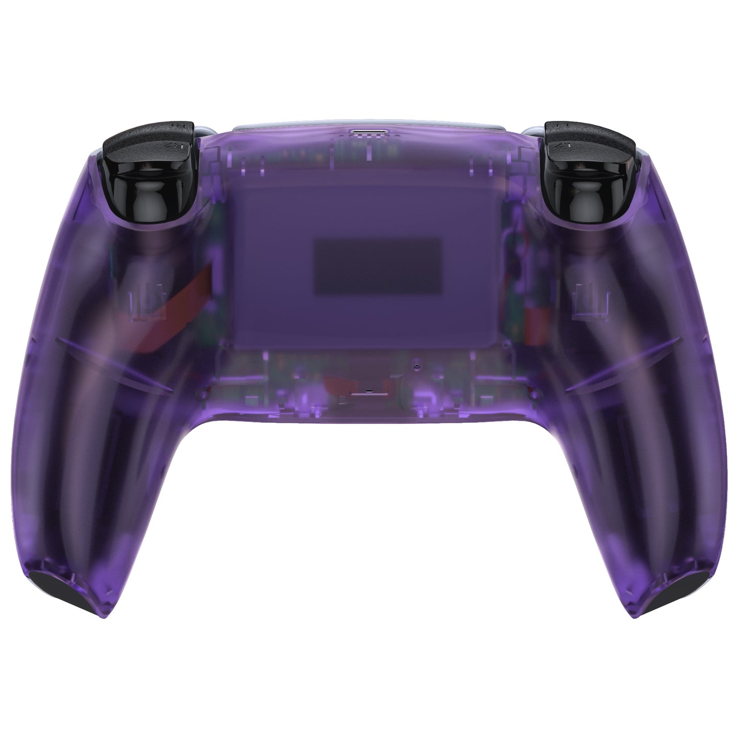 eXtremeRate Replacement Back Housing Bottom Shell Compatible with PS5 Controller BDM-010/020/030/040/050 - Clear Atomic Purple