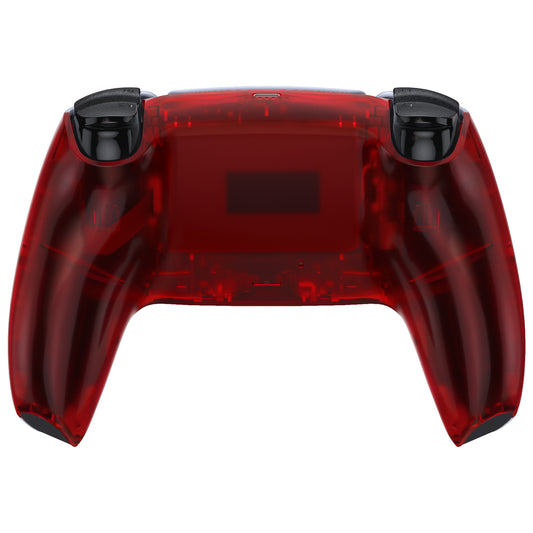 eXtremeRate Replacement Back Housing Bottom Shell Compatible with PS5 Controller BDM-010/020/030/040/050 - Clear Red