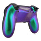 eXtremeRate Replacement Bottom Shell for PS4 Slim Pro Controller Controller (CUH-ZCT2 JDM-040/050/055) - Chameleon Green Purple