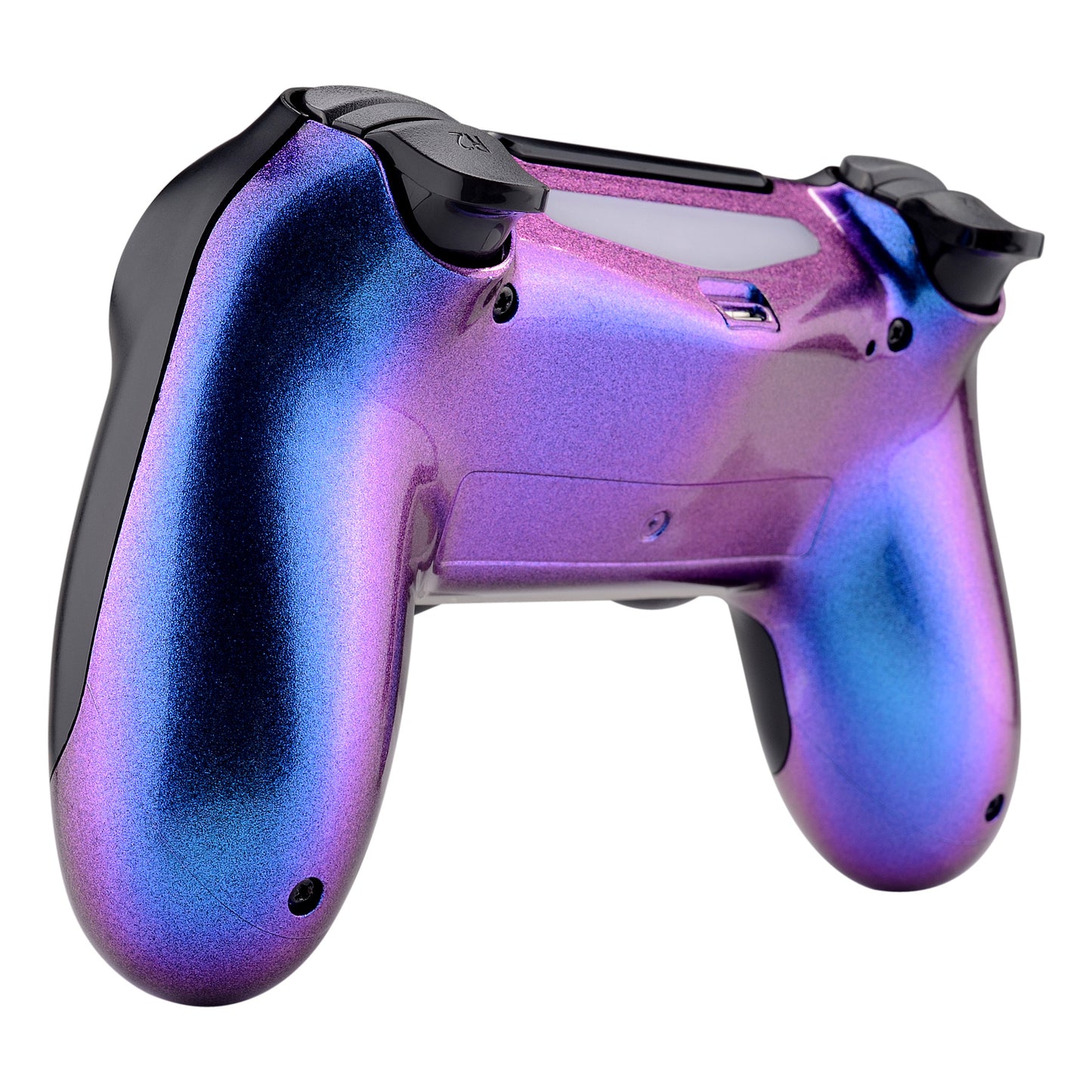 eXtremeRate Replacement Bottom Shell for PS4 Slim Pro Controller Controller (CUH-ZCT2 JDM-040/050/055) - Chameleon Purple Blue