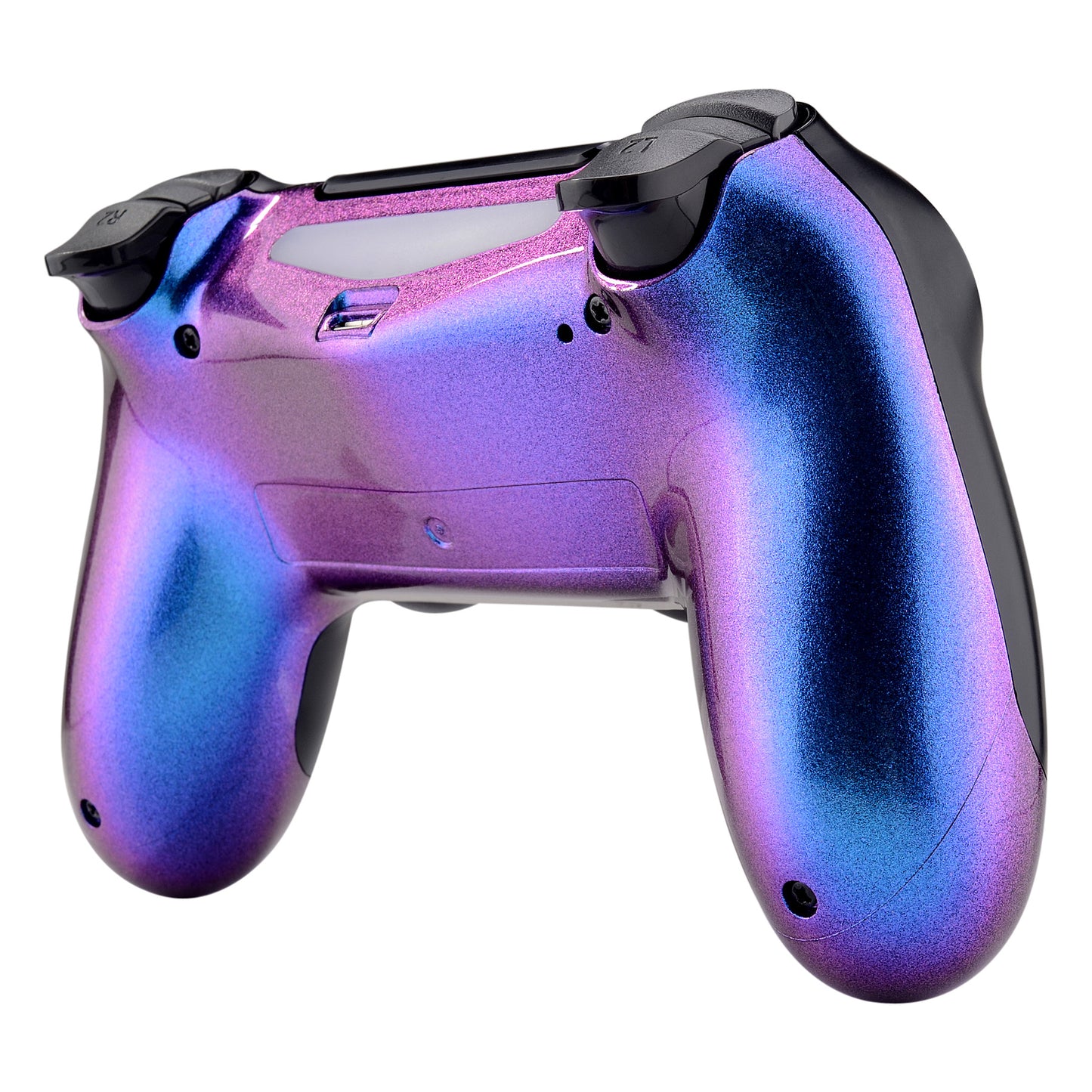 eXtremeRate Replacement Bottom Shell for PS4 Slim Pro Controller Controller (CUH-ZCT2 JDM-040/050/055) - Chameleon Purple Blue