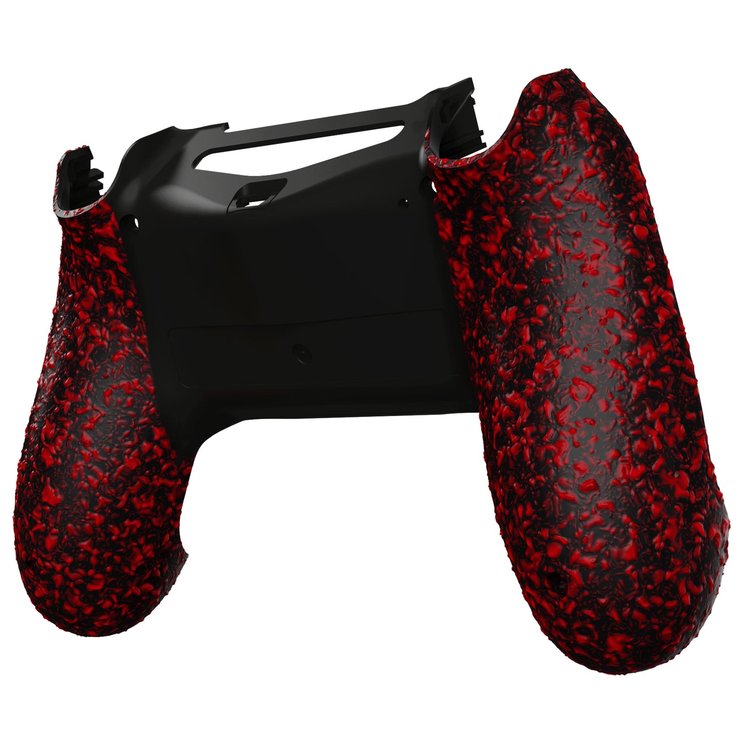 eXtremeRate Replacement Bottom Shell for PS4 Slim Pro Controller Controller (CUH-ZCT2 JDM-040/050/055) - Textured Red