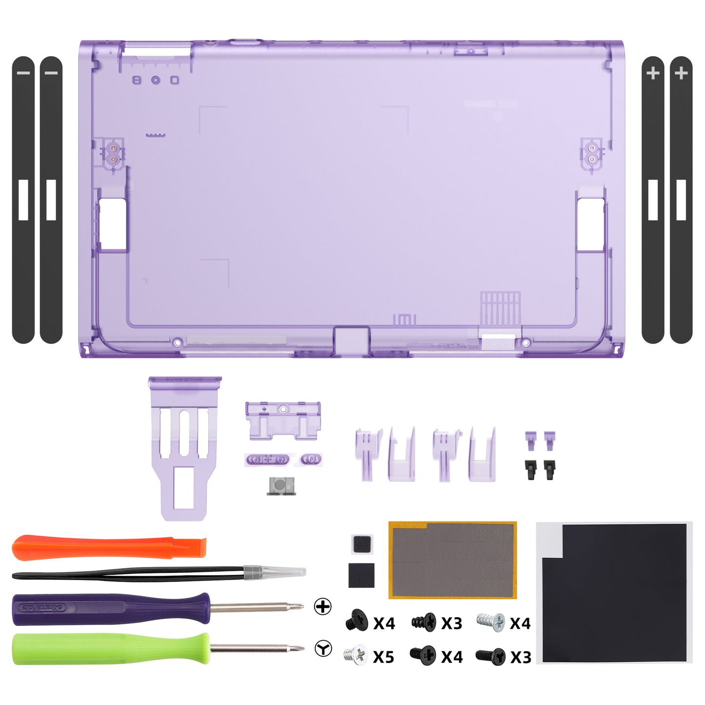 eXtremeRate Replacement DIY Rear Back Plate for Nintendo Switch 2 Handheld Console  (Without Kickstand) - Clear Atomic Purple