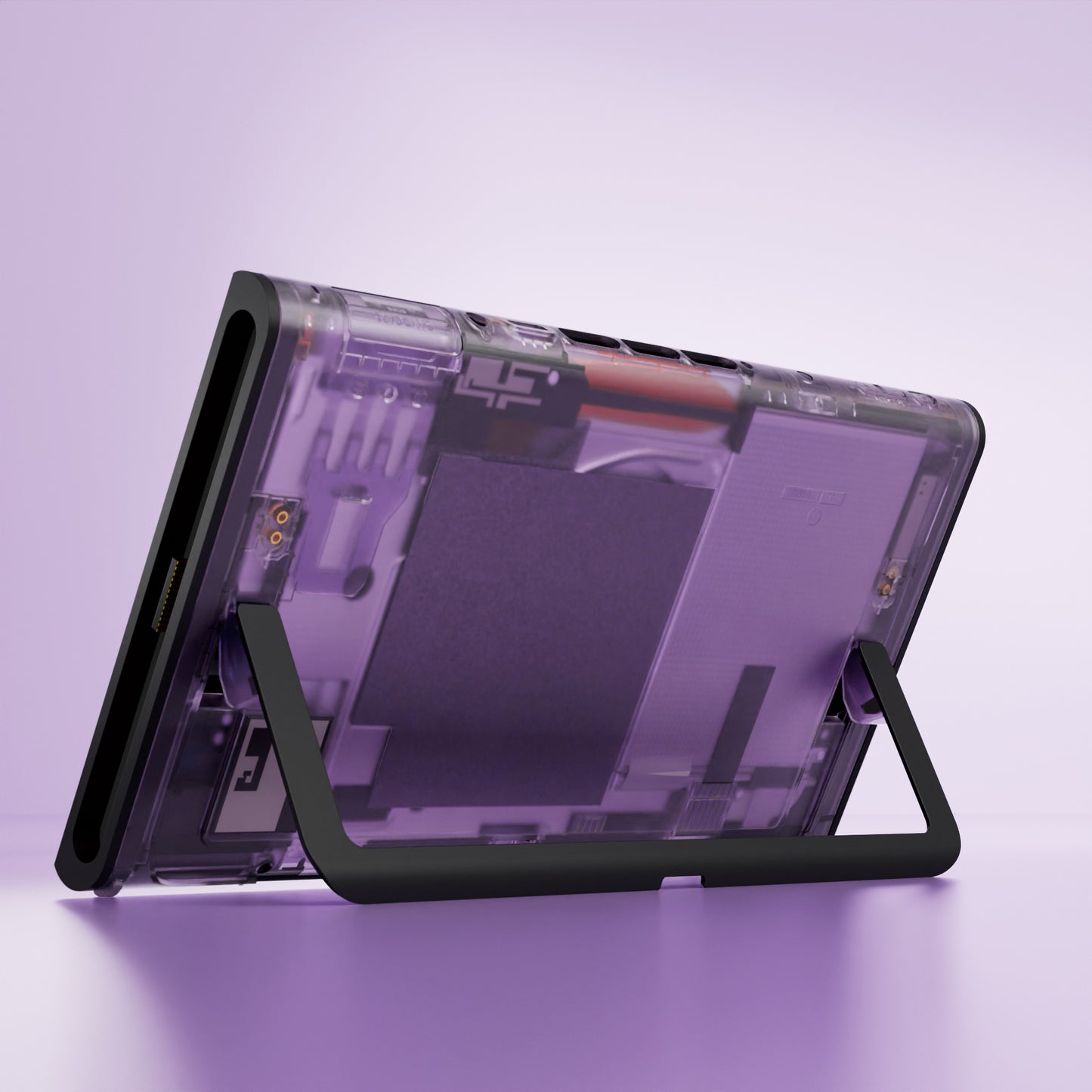 eXtremeRate Replacement DIY Rear Back Plate for Nintendo Switch 2 Handheld Console  (Without Kickstand) - Clear Atomic Purple