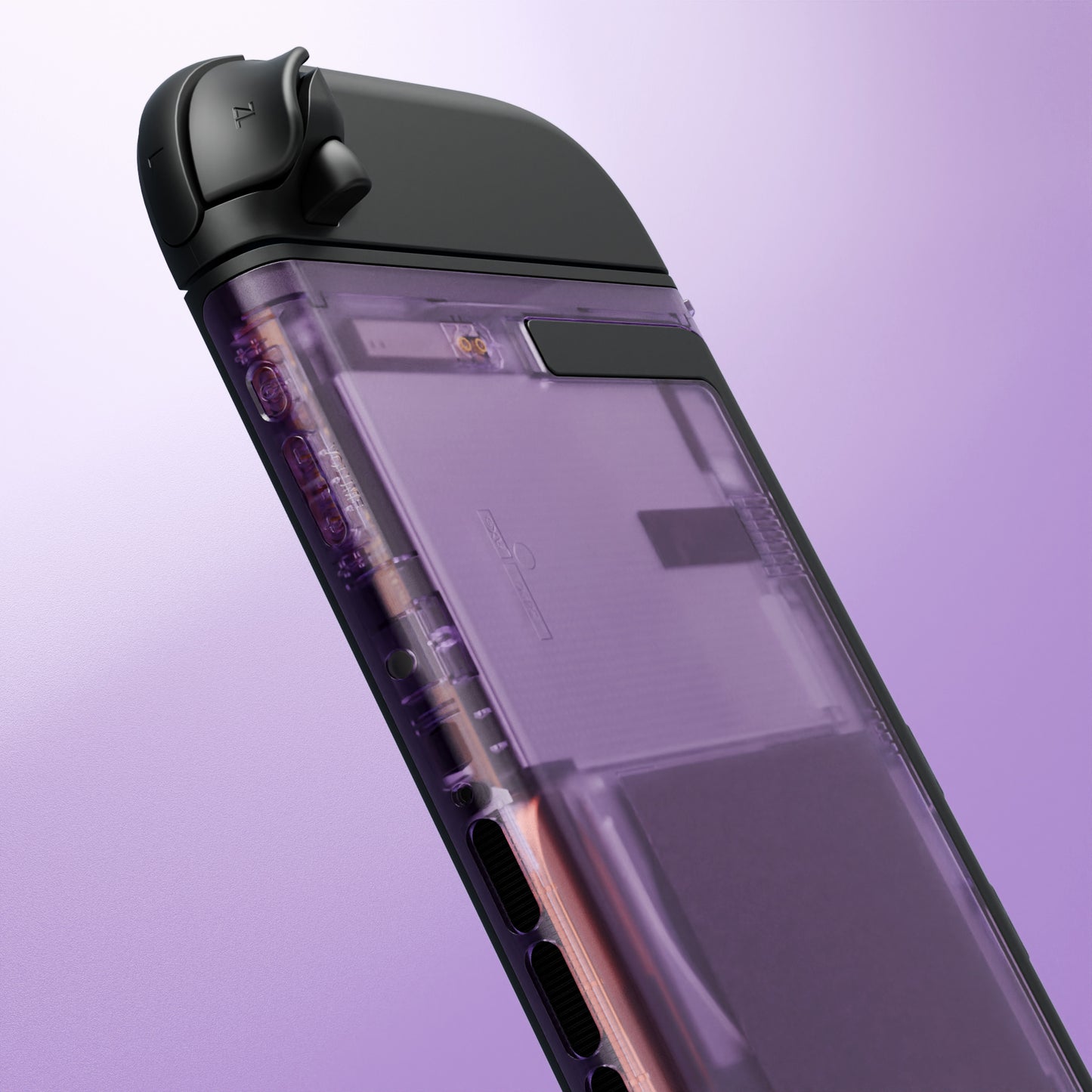 eXtremeRate Replacement DIY Rear Back Plate for Nintendo Switch 2 Handheld Console  (Without Kickstand) - Clear Atomic Purple