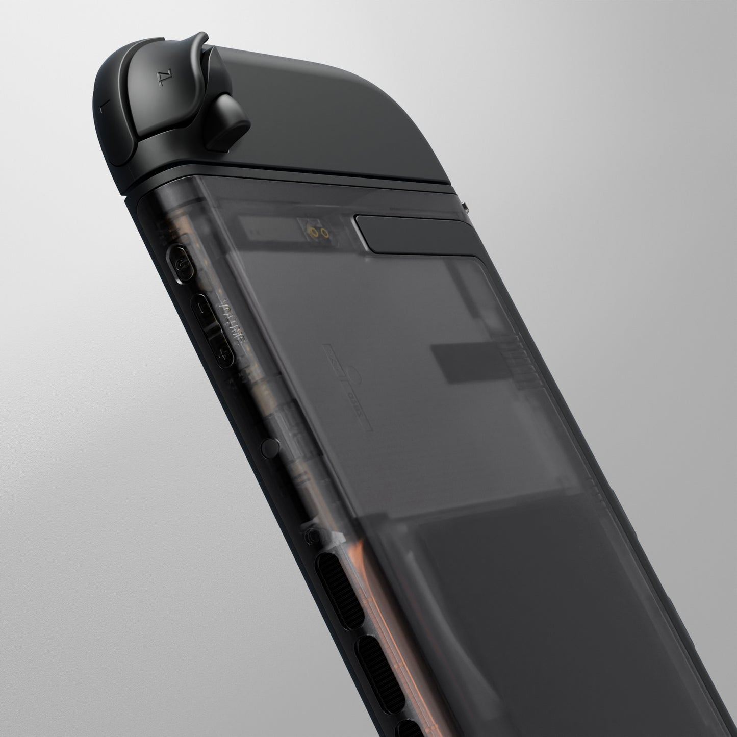 eXtremeRate Replacement DIY Rear Back Plate for Nintendo Switch 2 Handheld Console  (Without Kickstand) - Clear Slate Black