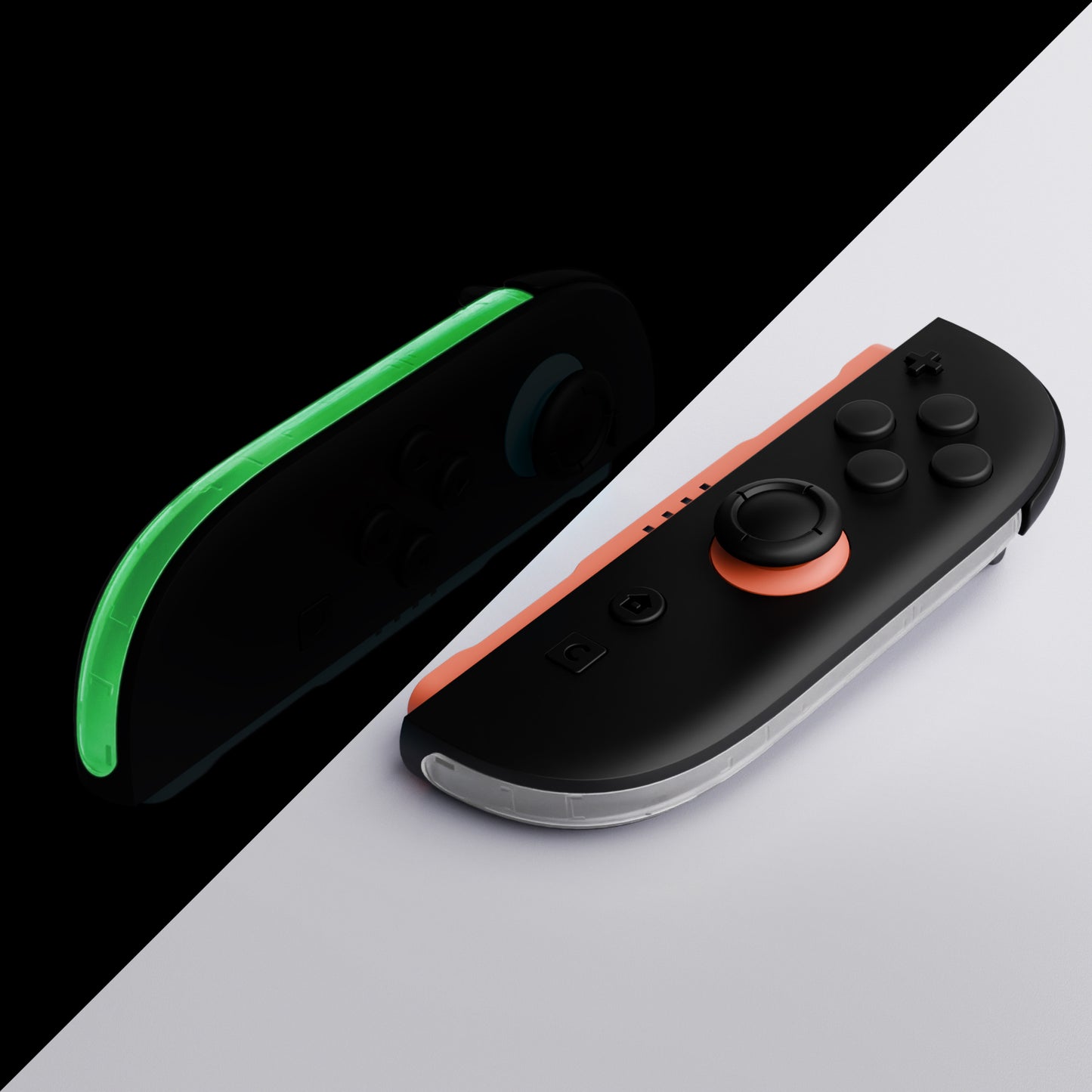 eXtremeRate Replacement Decorative Strips for Joycon 2 of Nintendo Switch 2 - Glow in Dark - Green