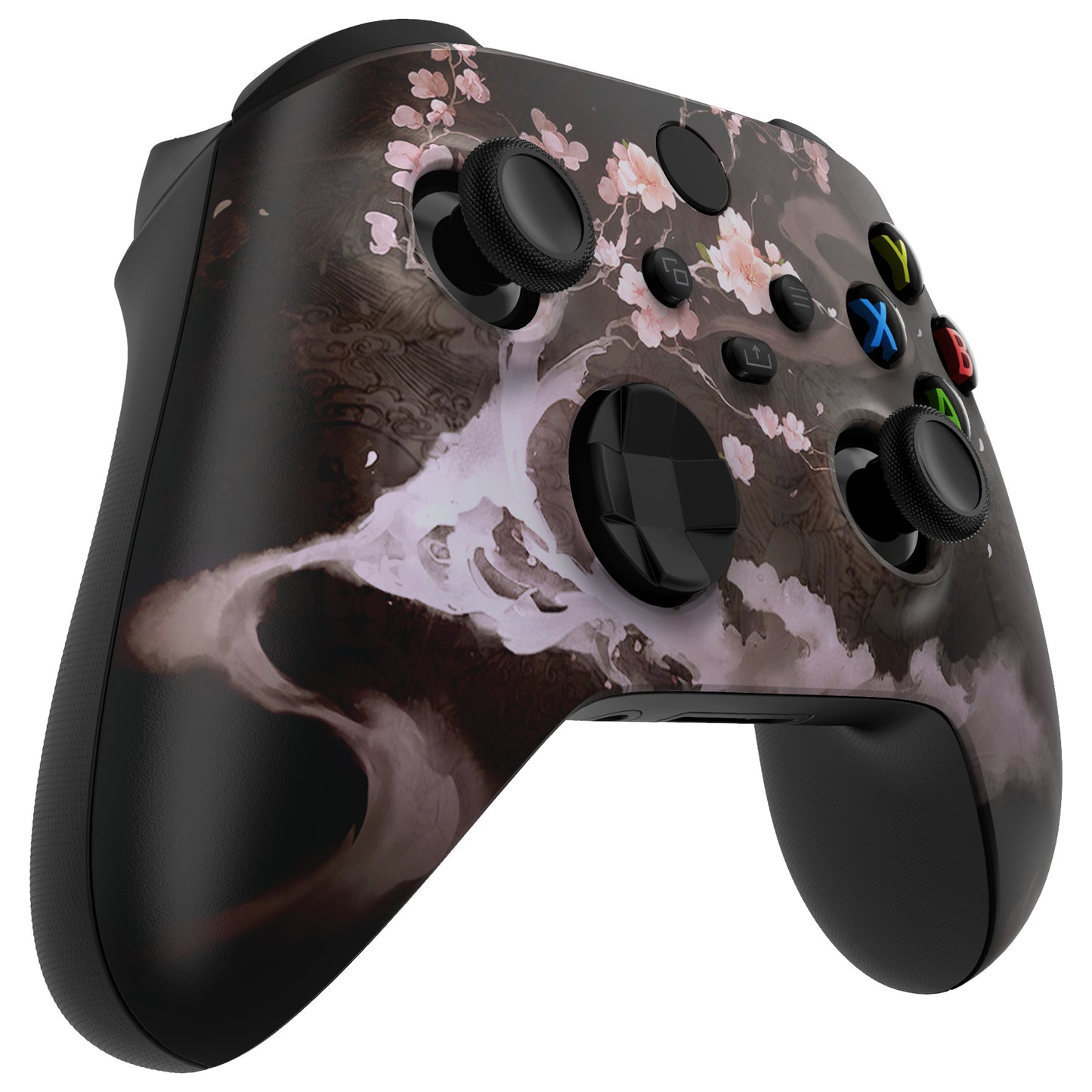 eXtremeRate Replacement Faceplate Front Housing Shell for Xbox Series X & S Controller - Blossom In The Darkness