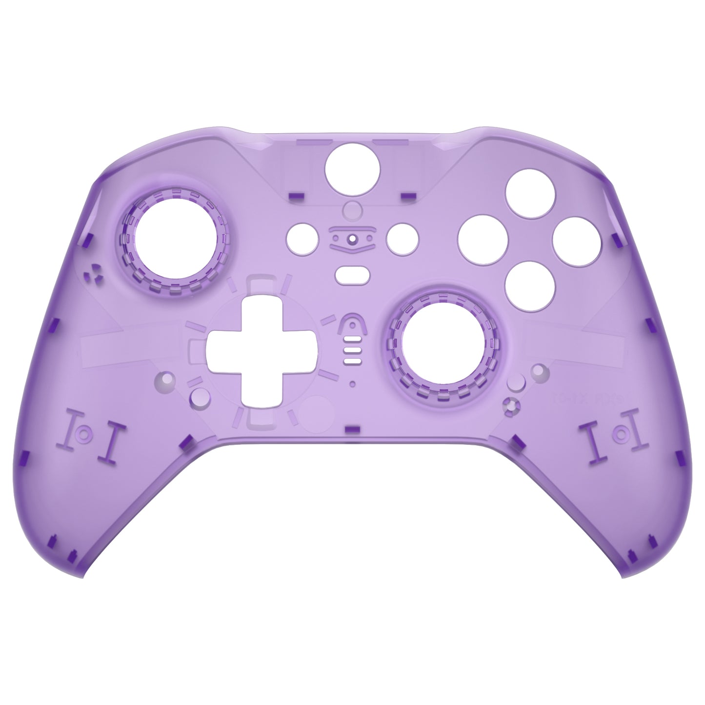 eXtremeRate Replacement Front Housing Shell Case with Accent Rings for Xbox One Elite Series 2 & Elite 2 Core Controller (Model 1797) - Clear Atomic Purple