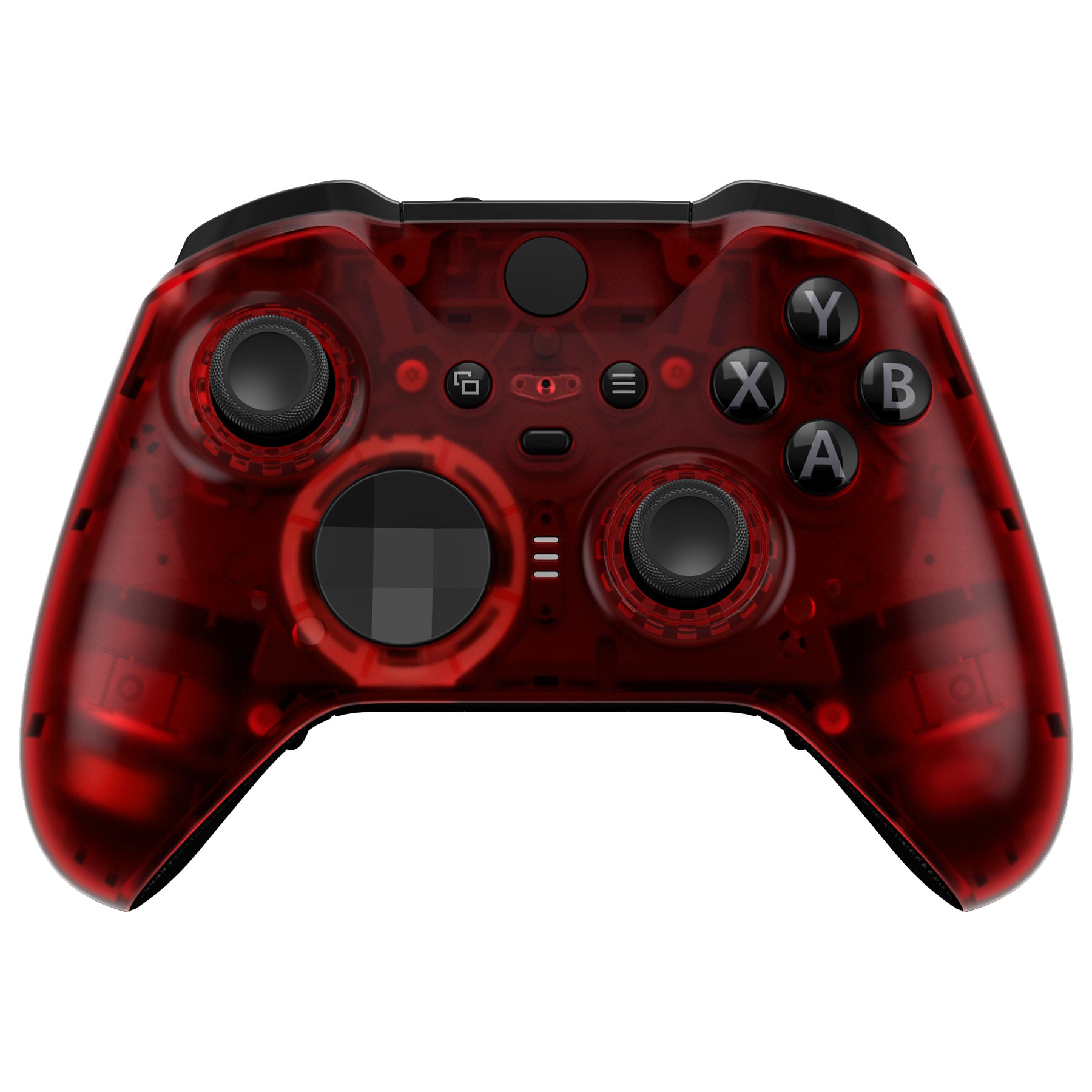 eXtremeRate Clear Red Replacement Faceplate Cover for Xbox One