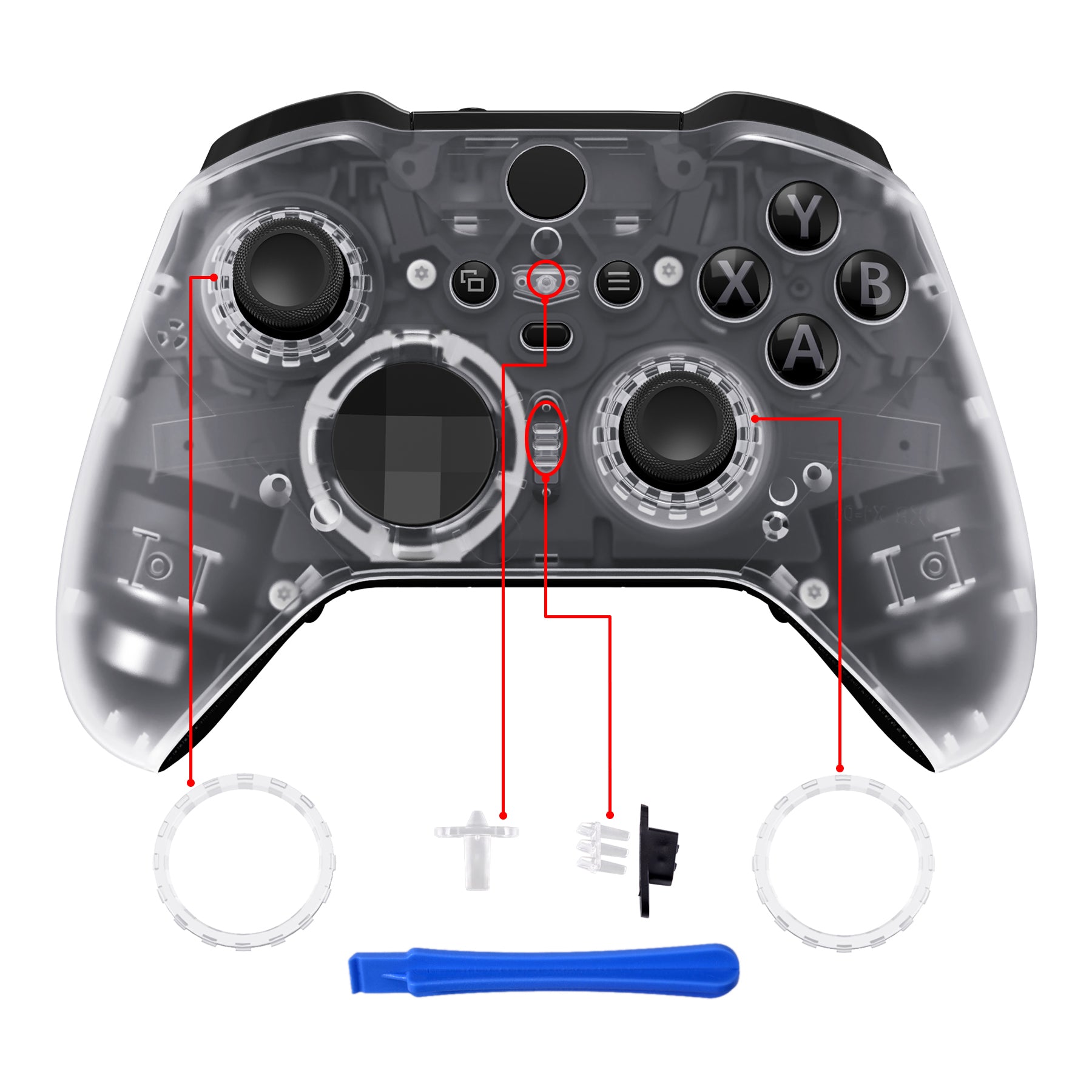 eXtremeRate Transparent Clear Faceplate Cover, Front Housing Shell