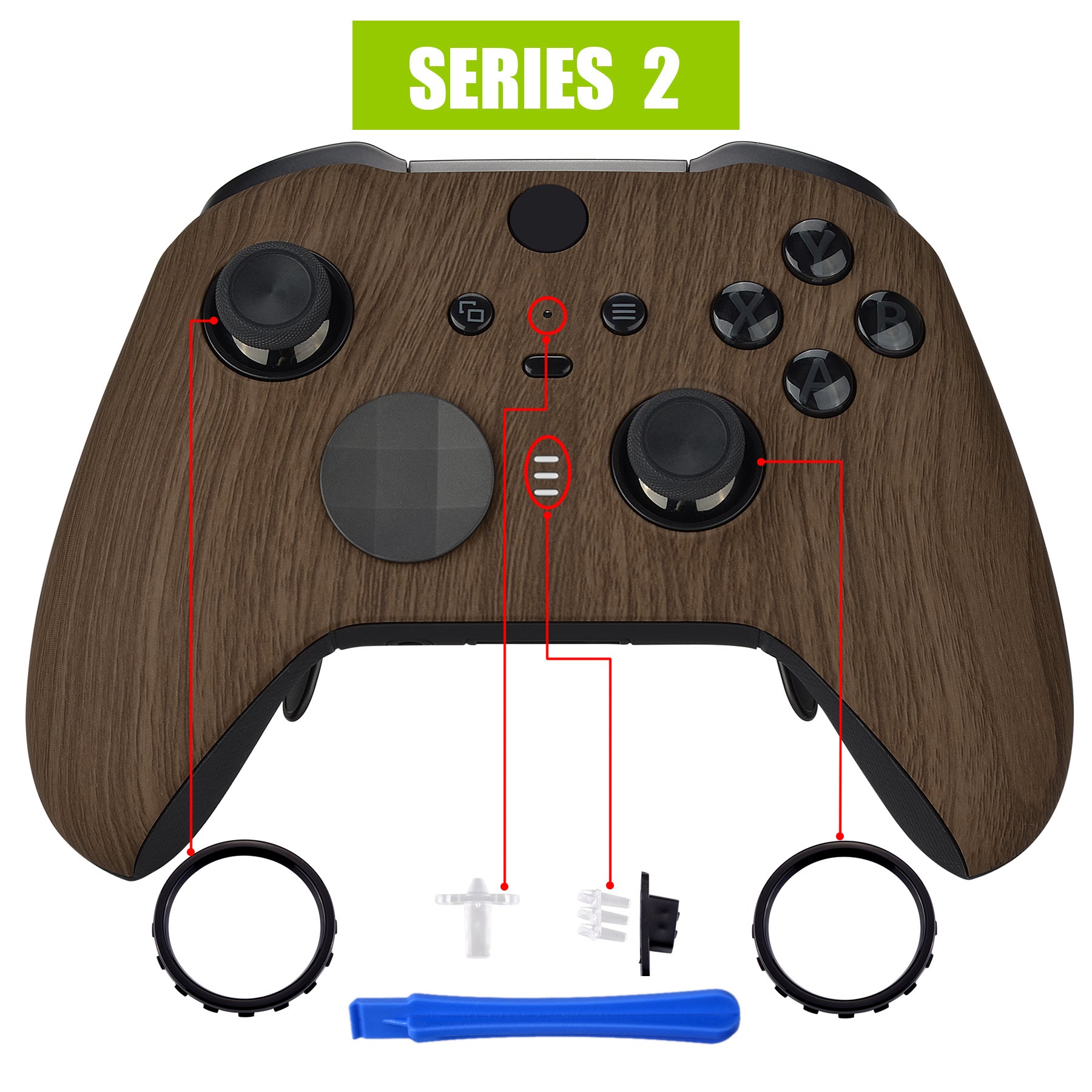 eXtremeRate Wood Grain Patterned Faceplate Cover, Soft Touch Front