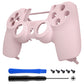 eXtremeRate Replacement Front Housing Shell for PS4 Slim Pro Controller Controller (CUH-ZCT2 JDM-040/050/055) - Cherry Blossoms Pink