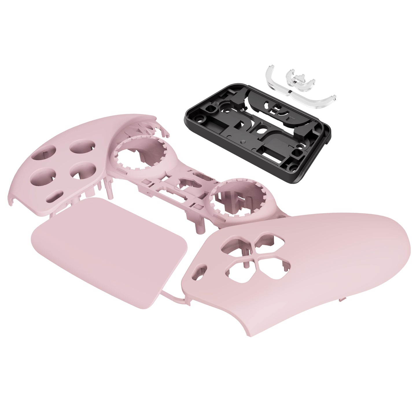eXtremeRate Replacement Front Housing Shell with Touchpad Compatible with PS5 Controller BDM-010/020/030/040/050 - Cherry Blossoms Pink