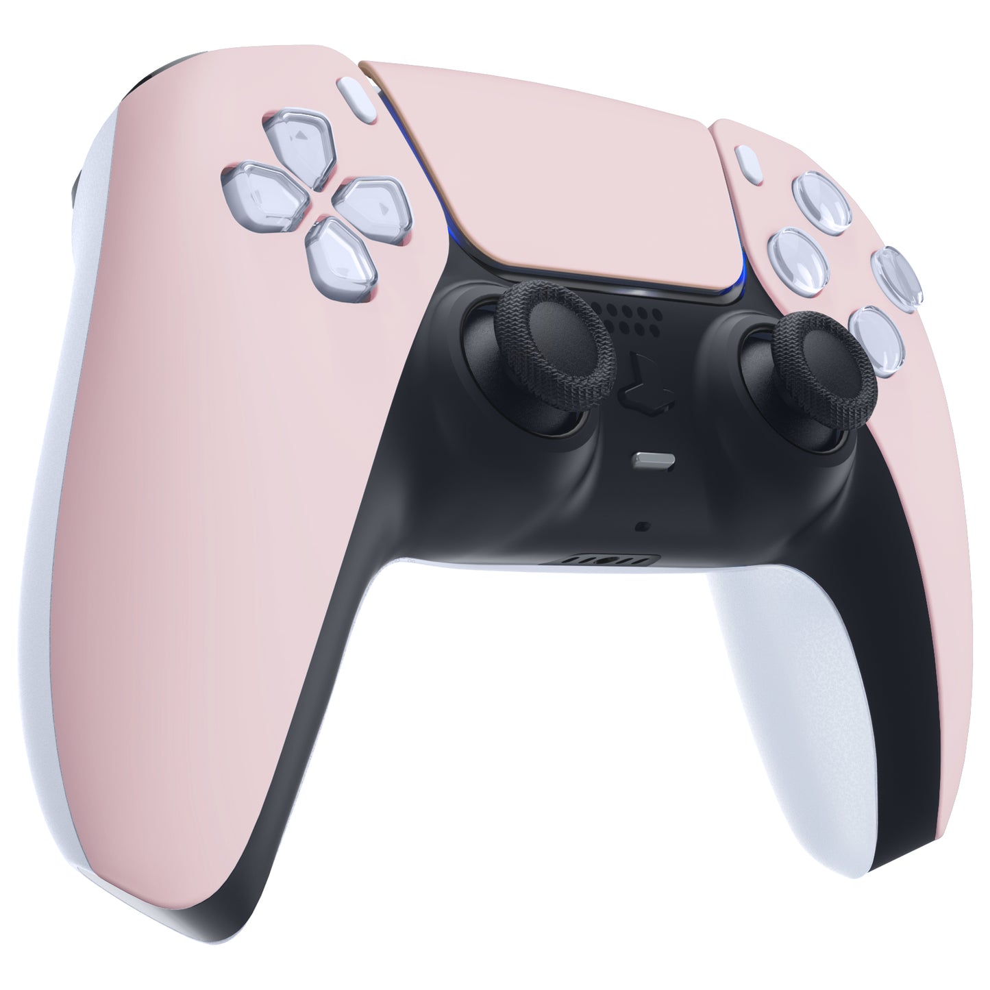 eXtremeRate Replacement Front Housing Shell with Touchpad Compatible with PS5 Controller BDM-010/020/030/040/050 - Cherry Blossoms Pink