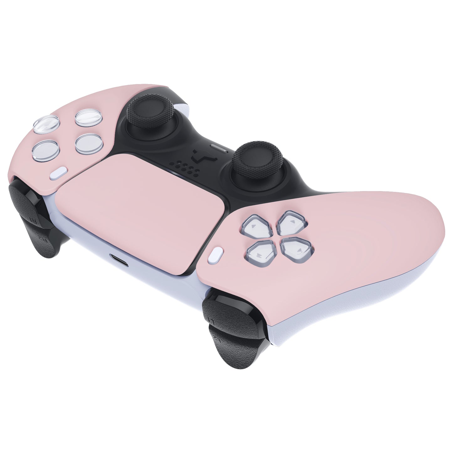 eXtremeRate Replacement Front Housing Shell with Touchpad Compatible with PS5 Controller BDM-010/020/030/040/050 - Cherry Blossoms Pink