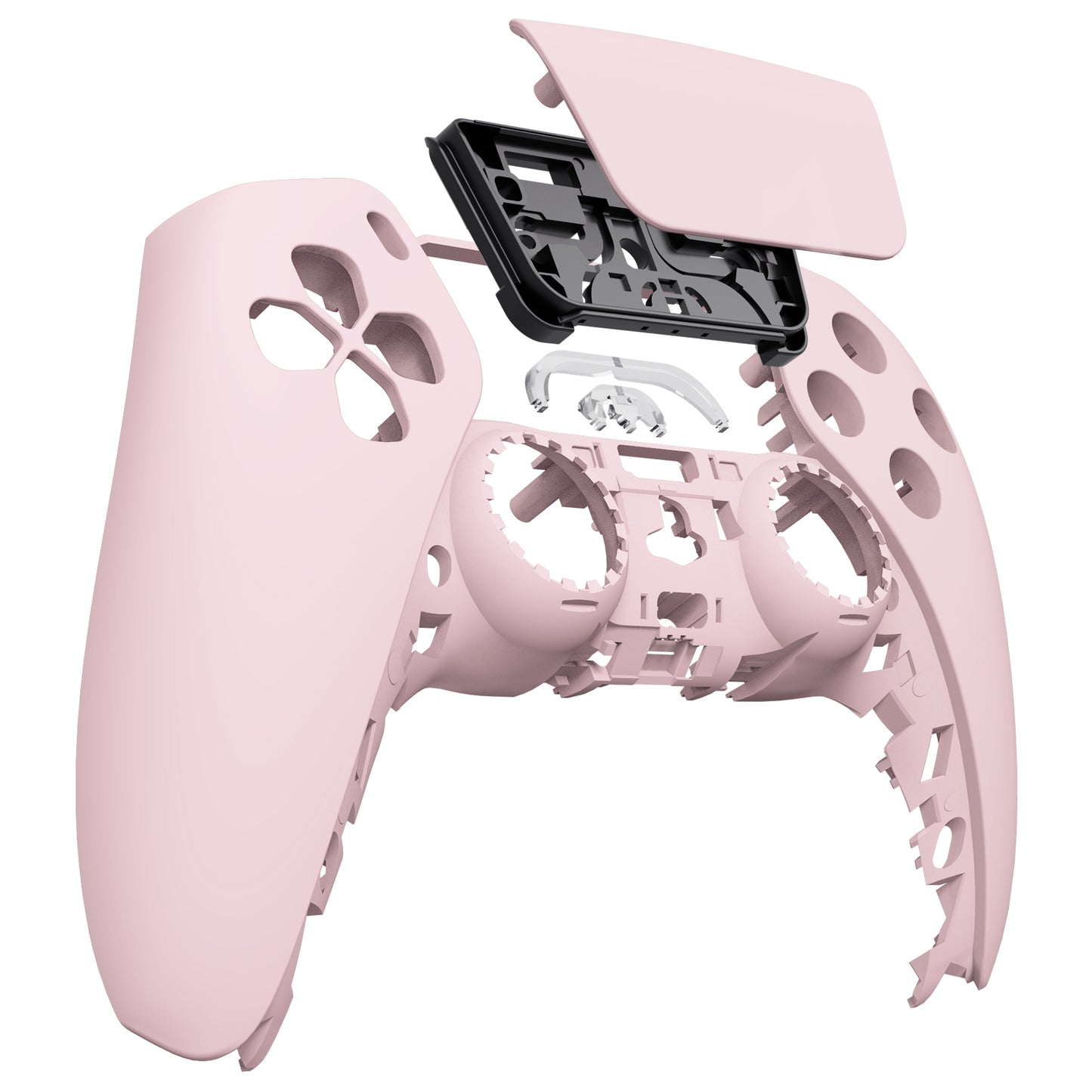 eXtremeRate Replacement Front Housing Shell with Touchpad Compatible with PS5 Controller BDM-010/020/030/040/050 - Cherry Blossoms Pink