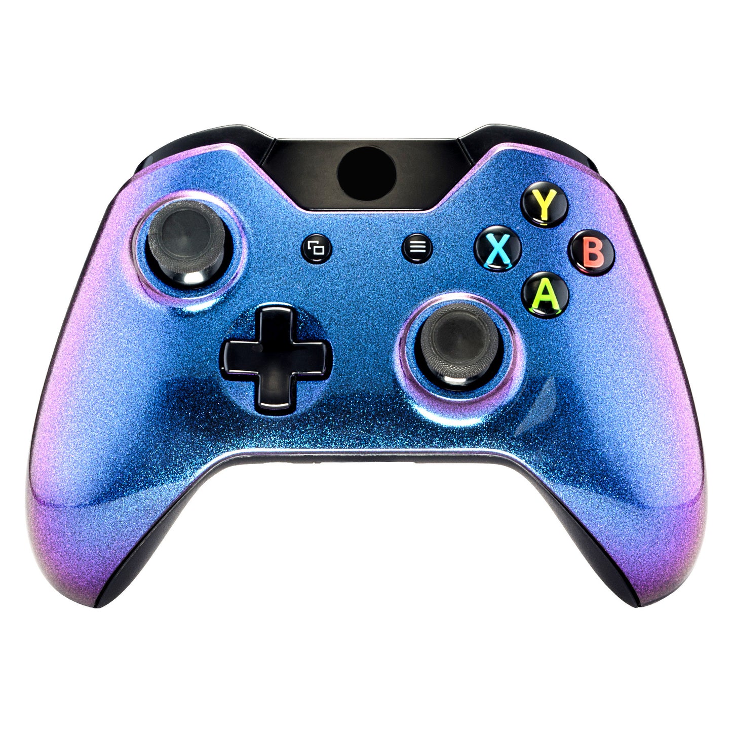 eXtremeRate Replacement Front Housing Shell for Xbox One Controller - Chameleon Purple Blue