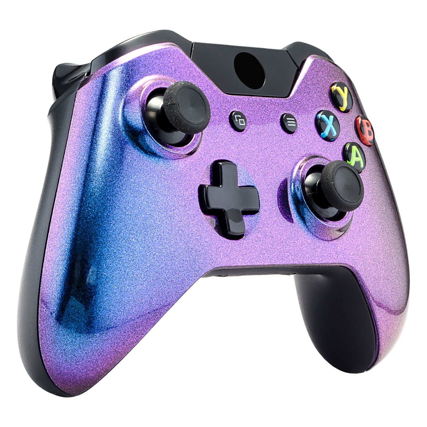 eXtremeRate Replacement Front Housing Shell for Xbox One Controller - Chameleon Purple Blue
