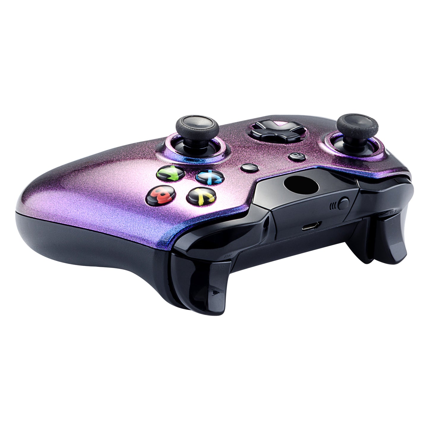 eXtremeRate Replacement Front Housing Shell for Xbox One Controller - Chameleon Purple Blue