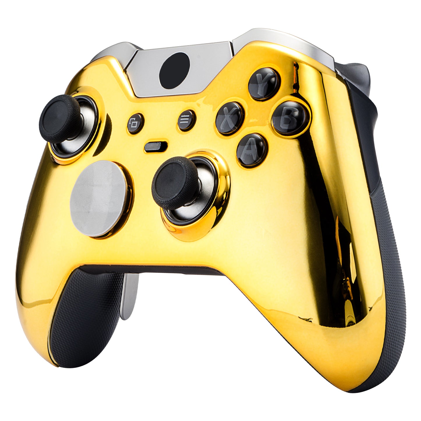 eXtremeRate Replacement Front Housing Shell for Xbox One Elite Controller (Model 1698) - Chrome Gold
