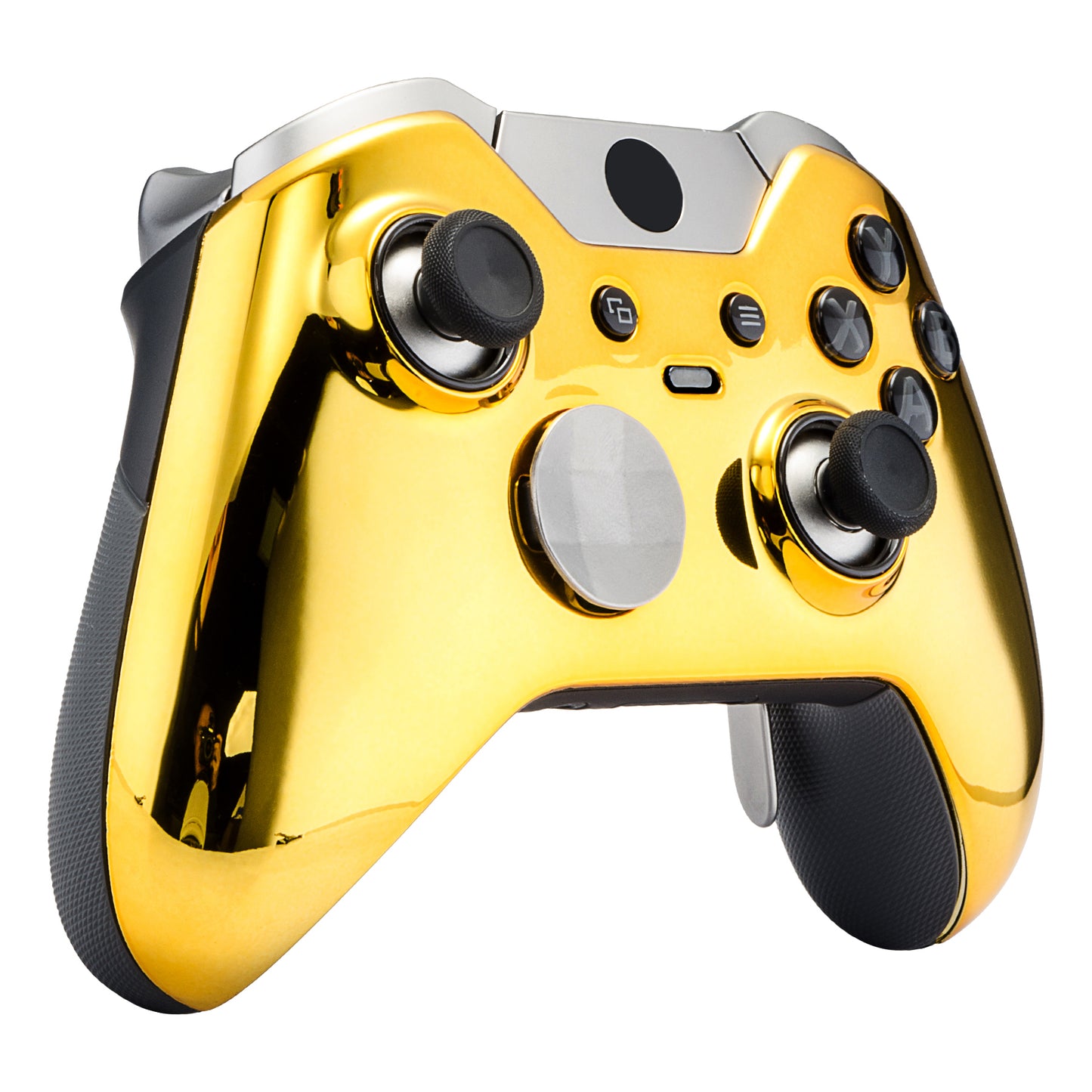 eXtremeRate Replacement Front Housing Shell for Xbox One Elite Controller (Model 1698) - Chrome Gold