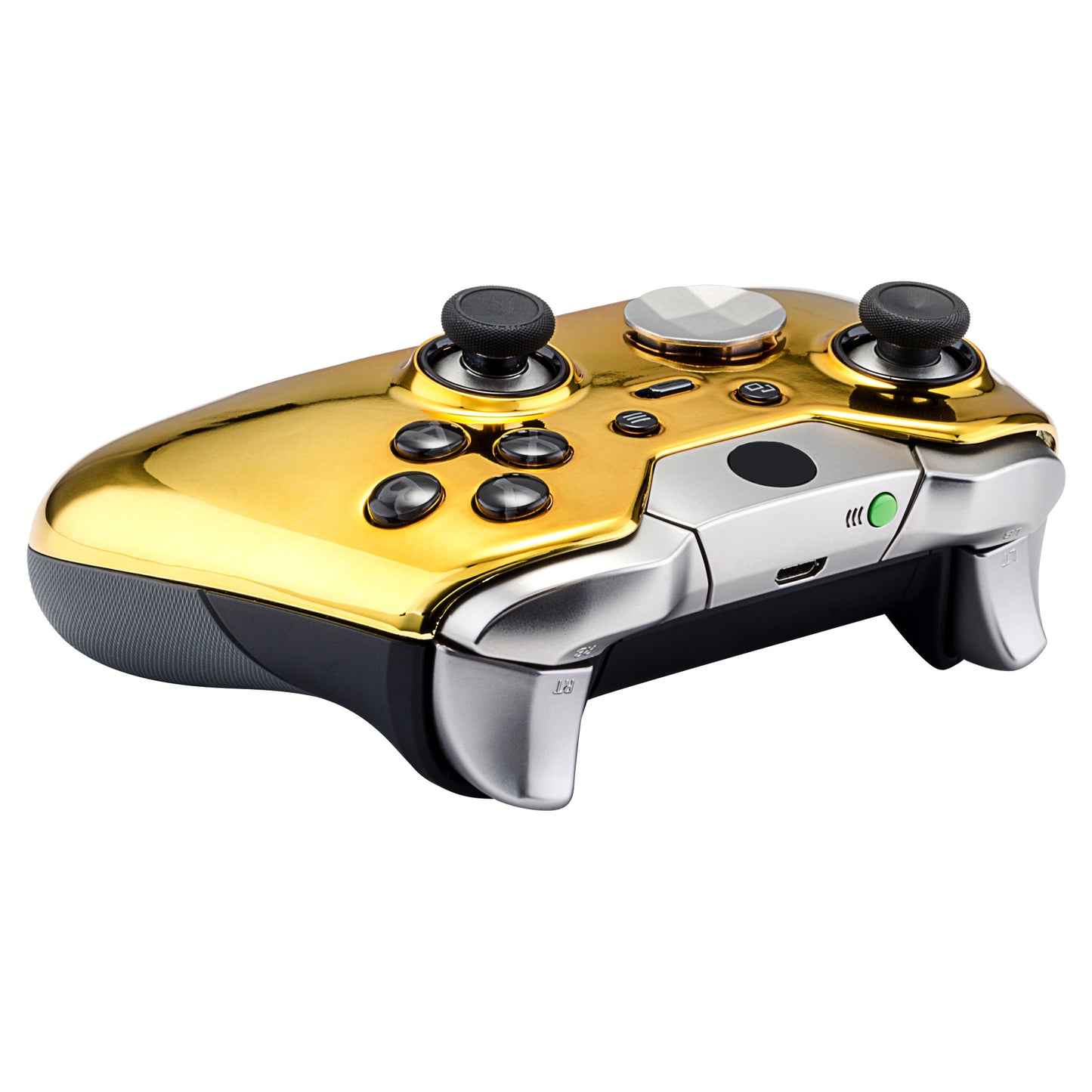 eXtremeRate Replacement Front Housing Shell for Xbox One Elite Controller (Model 1698) - Chrome Gold
