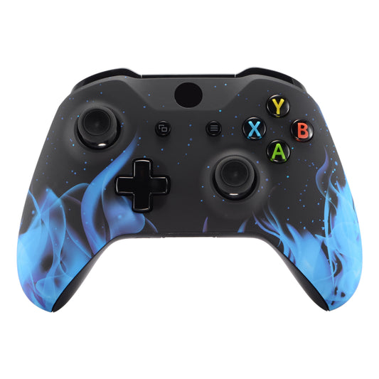 eXtremeRate Replacement Front Housing Shell for Xbox One X & S Controller (Model 1708) - Blue Flame