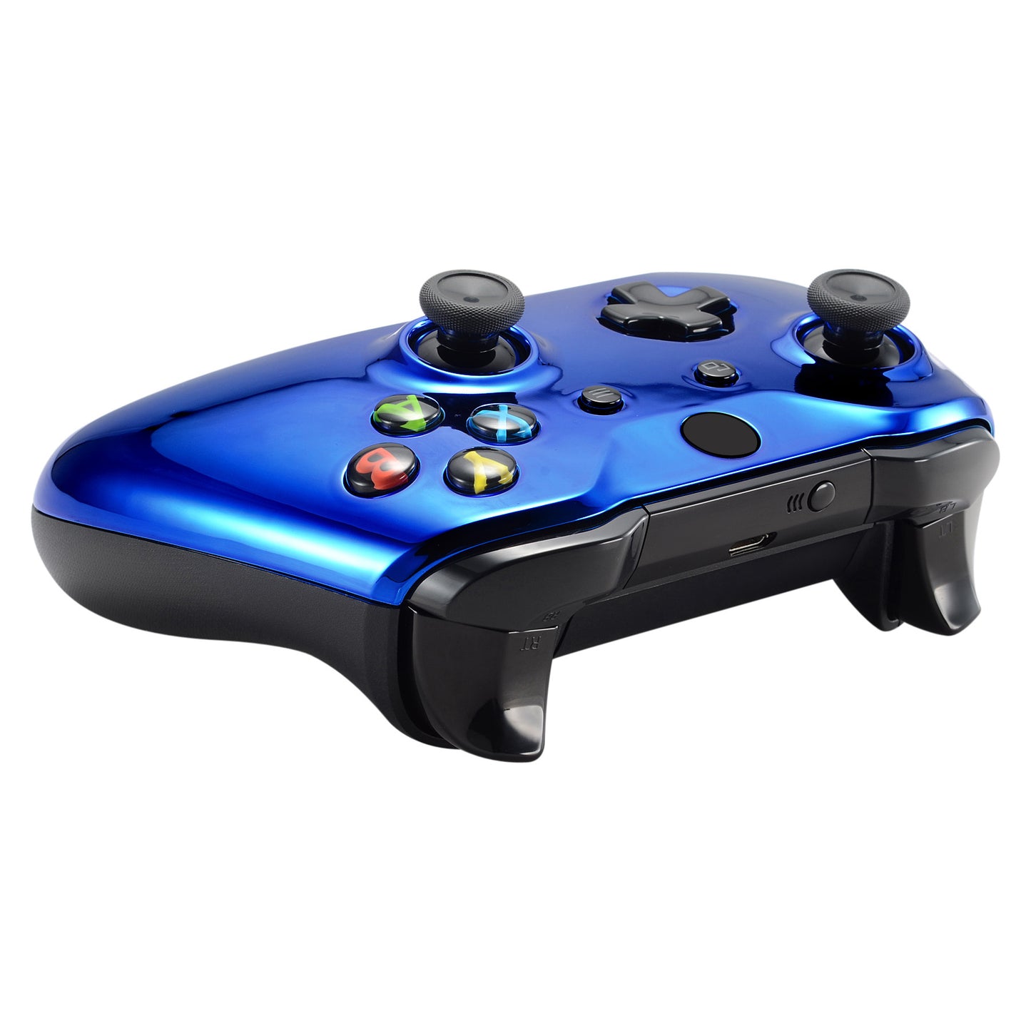eXtremeRate Replacement Front Housing Shell for Xbox One X & S Controller (Model 1708) - Chrome blue