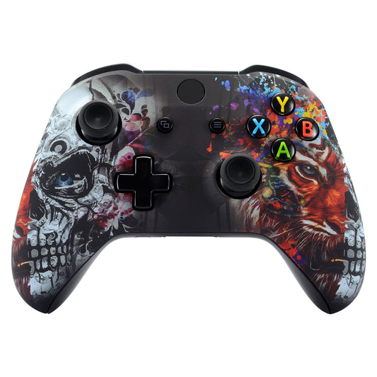 eXtremeRate Replacement Front Housing Shell for Xbox One X & S Controller (Model 1708) - Tiger Skull