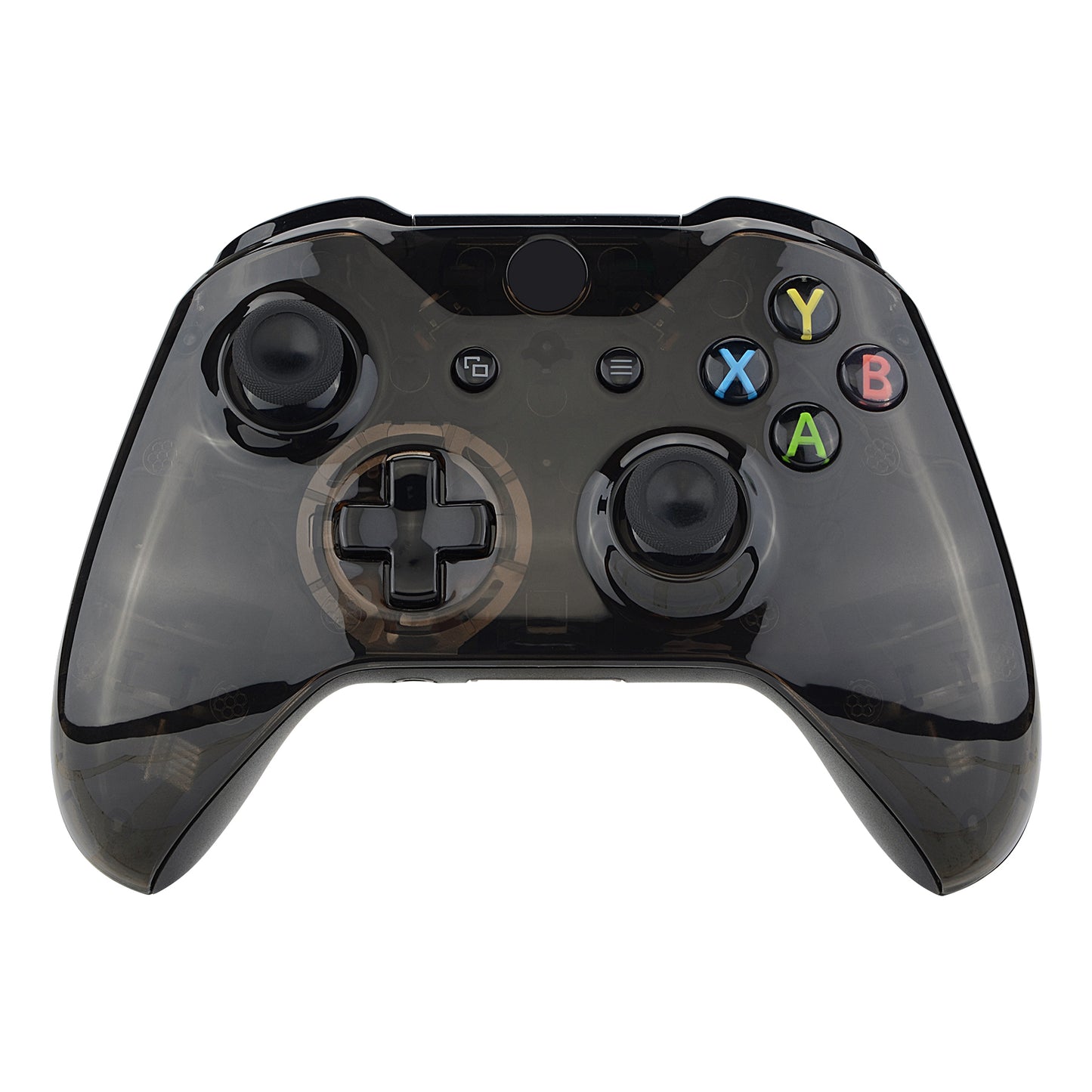 eXtremeRate Replacement Front Housing Shell for Xbox One X & S Controller (Model 1708) - Transparent Crystal Clear Black