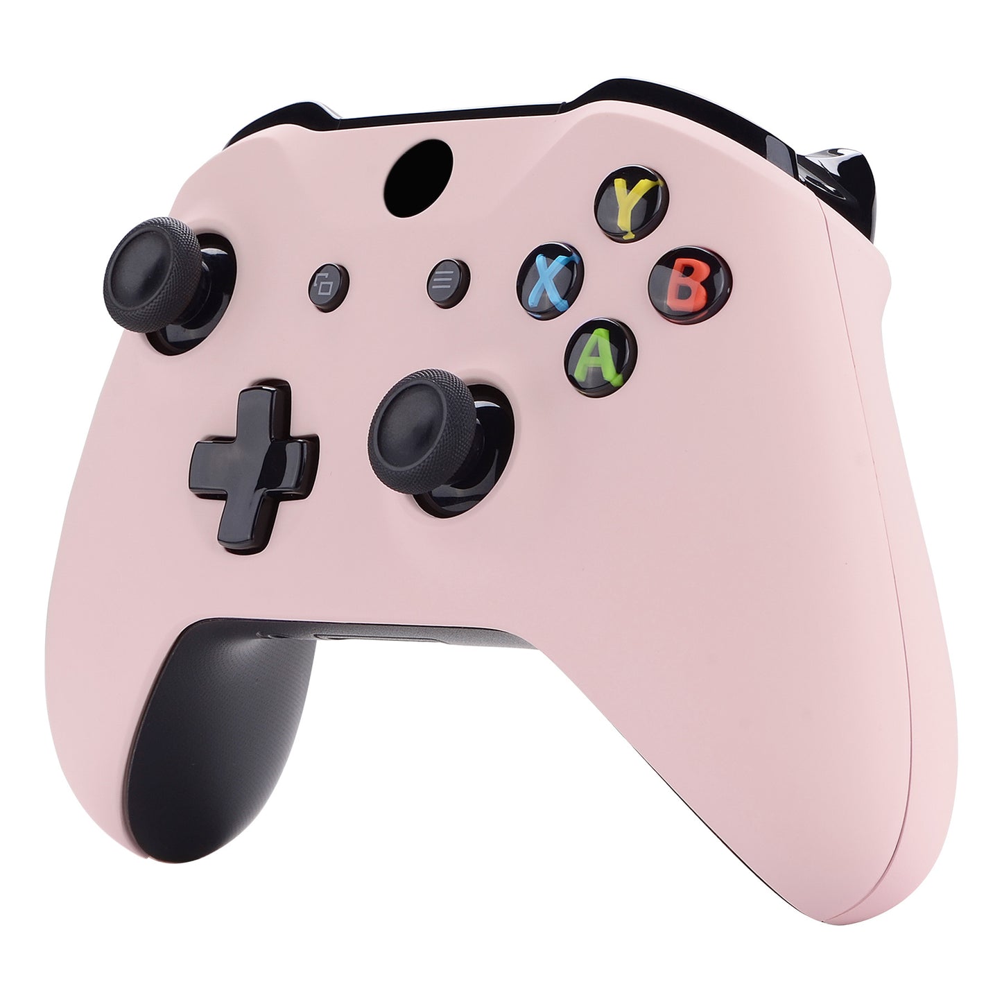 eXtremeRate Replacement Front Housing Shell with Side Rails Panel for Xbox One X & S Controller (Model 1708) - Cherry Blossoms Pink