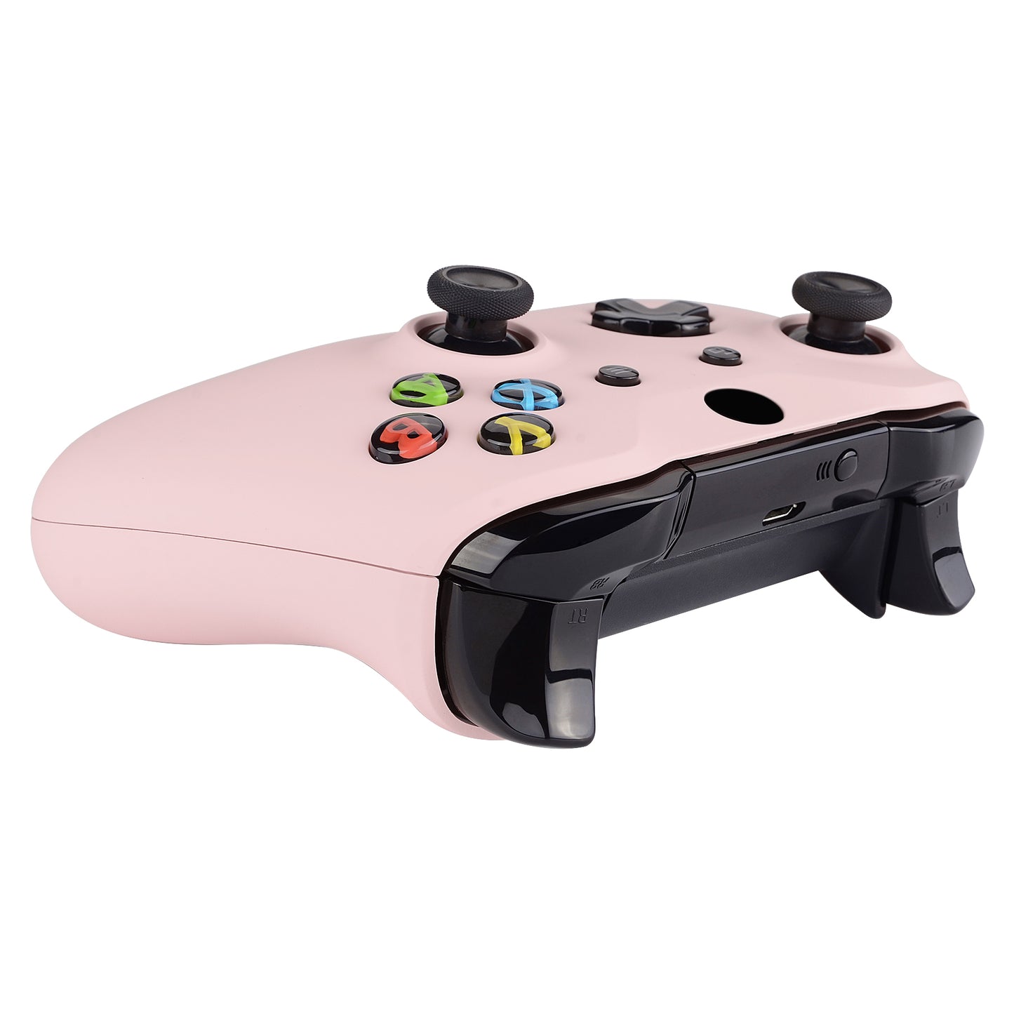 eXtremeRate Replacement Front Housing Shell with Side Rails Panel for Xbox One X & S Controller (Model 1708) - Cherry Blossoms Pink