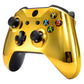 eXtremeRate Replacement Front Housing Shell with Side Rails Panel for Xbox One X & S Controller (Model 1708) - Chrome Gold Glossy