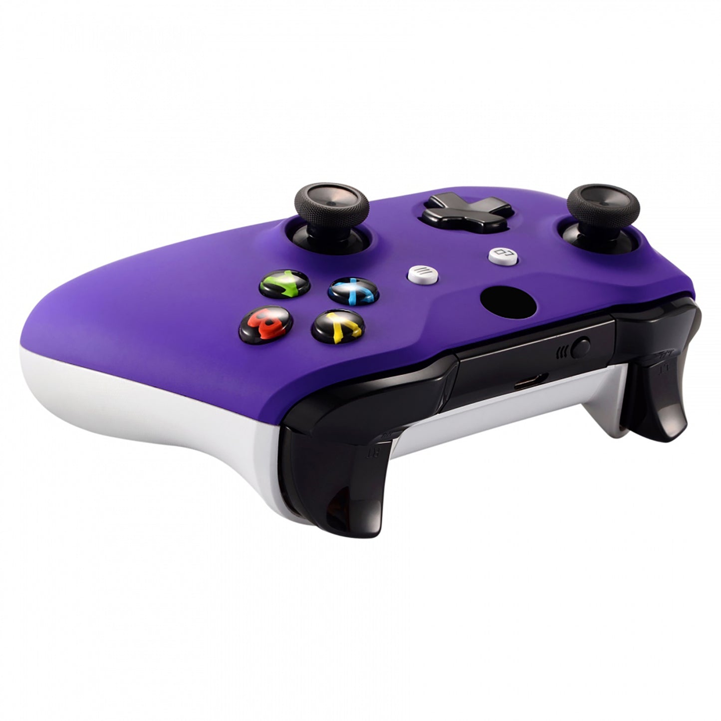 eXtremeRate Replacement Front Housing Shell with Side Rails Panel for Xbox One X & S Controller (Model 1708) - Purple