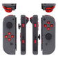 eXtremeRate Replacement Full Set Buttons for Joycon of NS Switch - Chrome Red Glossy