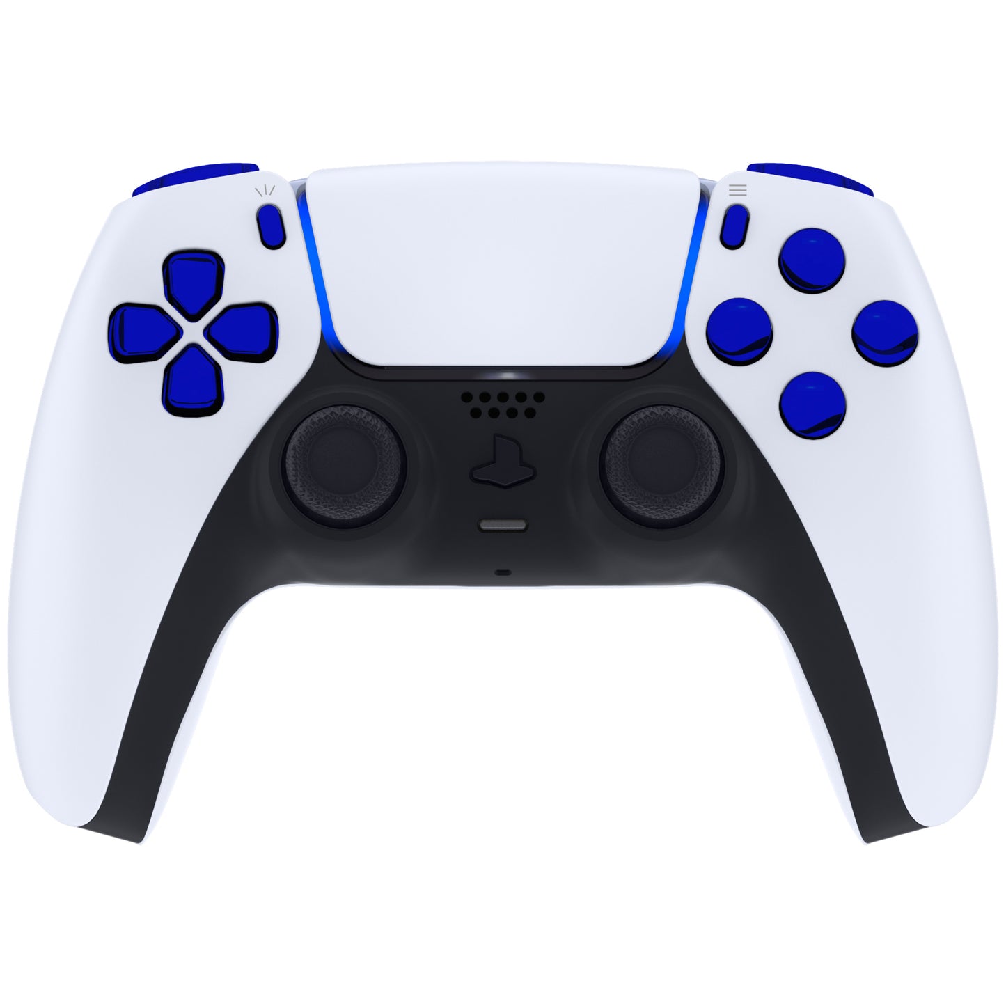 eXtremeRate Replacement Full Set Buttons Compatible with PS5 Controller BDM-010/020 - Chrome Blue