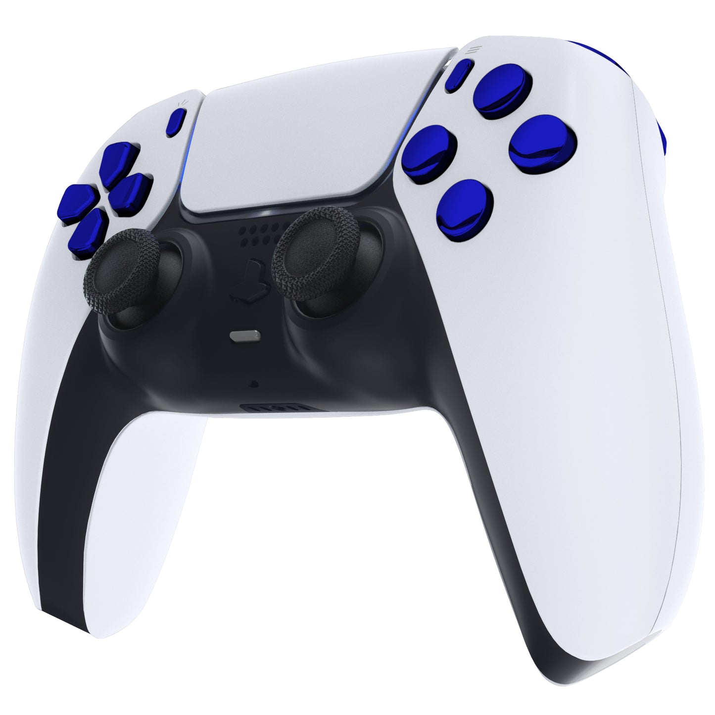 eXtremeRate Replacement Full Set Buttons Compatible with PS5 Controller BDM-010/020 - Chrome Blue
